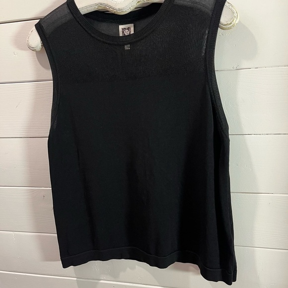 ❣️🖤 ANNE KLEIN – Sleeveless Knit Top Black – Size L - Picture 7 of 9